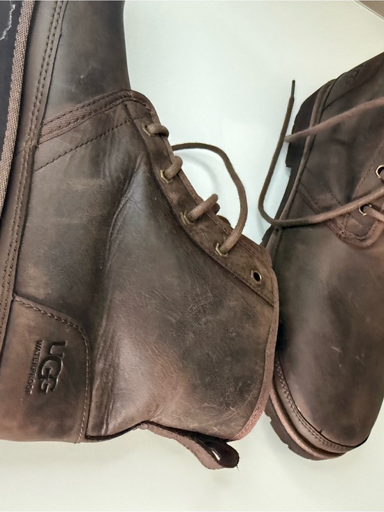 UGG Boots Men\'s Harkland Waterproof Leather Grizzly Brown Size 13 main image 9